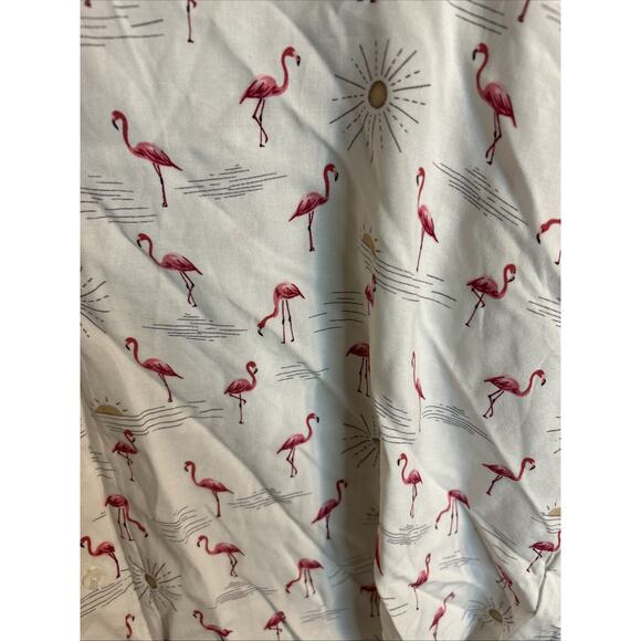 Alex & Jordan Womens Button Up Blouse Size XL Flamingo Sun Novelty Print Rayon - Picture 3 of 8
